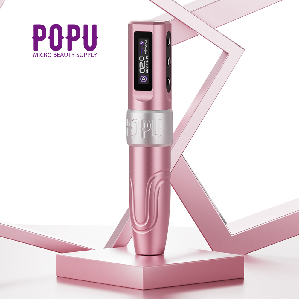 2024 POPU Pink Mini Diva Voltage 2V Kick-Begin & Dot Mode Wi-fi Everlasting Make-up SMP PMU Machine