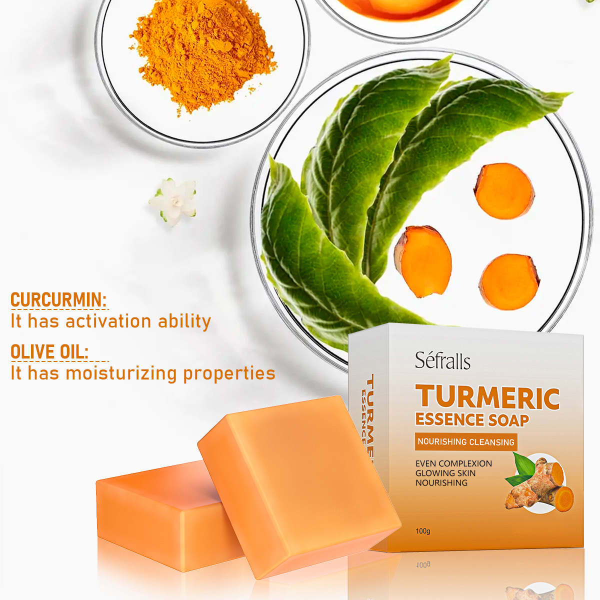 Handmade Turmeric Cleaning soap Bar for Face and Physique - Targets Pimples and Darkish Spots