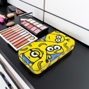 JYB Customized Cartoon Minions Rectangular Eyebrow Pencil Metallic Tin Case with Hinged Lid – Mini Make-up Container